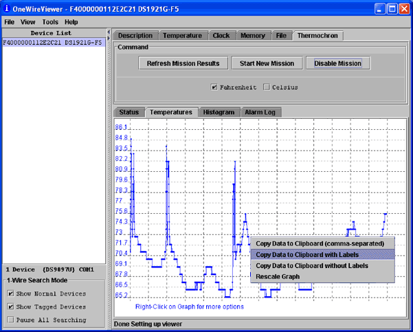 Figure 3. When you have your data graph, you can copy that data to the clipboard with a simple right click of the mouse.