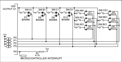 Figure 3. Extended 80-Key Connections to MAX6954/MAX6955.
