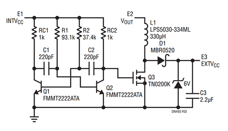 Figure 3. Boost Controlled By Astable Multivibrator Is Used for VOUT Lower Than 2.5V Figure 3. Boost Controlled By Astable Multivibrator Is Used for VOUT Lower Than 2.5V