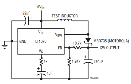 Figure 1. Basic LT1070 Flyback Regulator Test Circuit.
