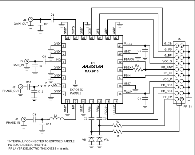 Figure 1. MAX2010 EV kit schematic.