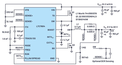Electrical schematic of the boost converter Electrical schematic of the boost converter
