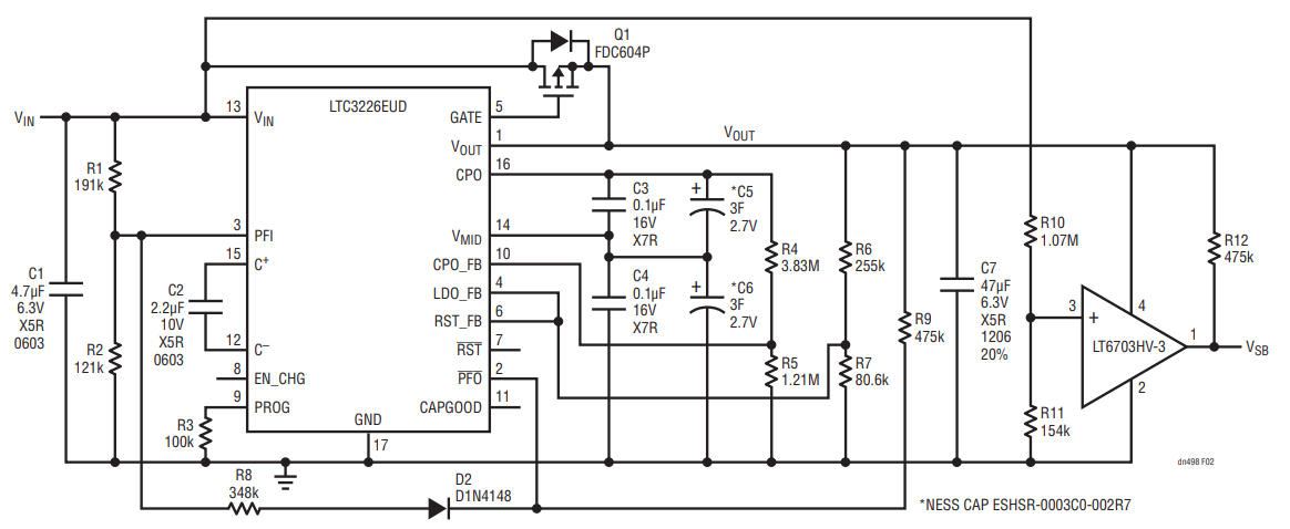 Figure 1. A Typical Power Backup System Using Supercapacitors.