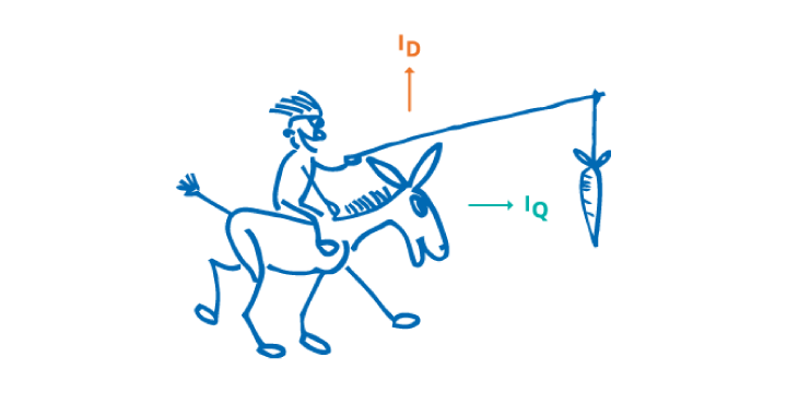 Man on donkey holding carrot