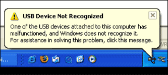 Figure 5. Windows XP alert message.