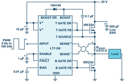 LT1158 dual N-channel MOSFET driver