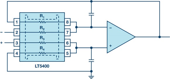 Figure 2. Differential amplifier circuit with LT5400