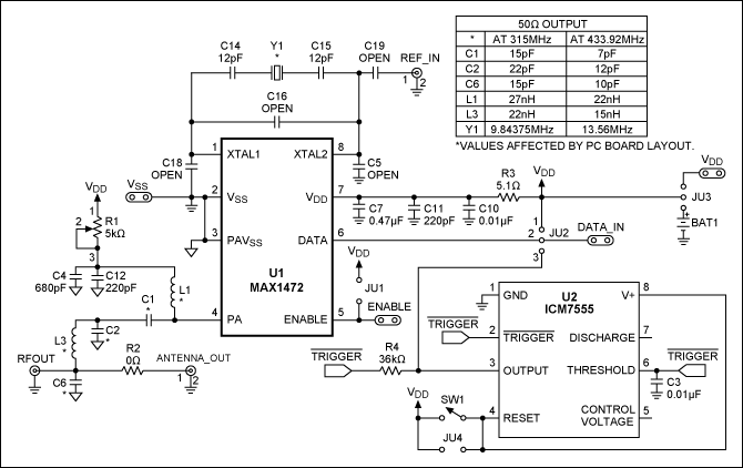 Figure 2. Schematics for the MAX1472 and MAX1947 EV kits.