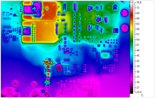 Figure 6 Bottom Side Thermal Performance at 36Vin, Full Load, 200LFM Air Flow, TA = 23C