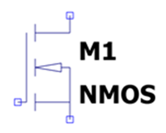 Instance of the N-channel MOSFET transistor symbol