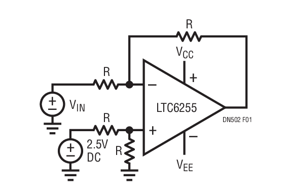 A Single-Ended Op Amp Used as a Level Shifter