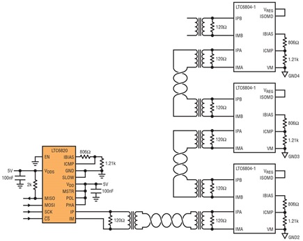 The LTC6804 Supports an Isolated SPI Interface