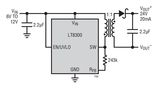 Flyback Converter Optimized for Low Standby Power (6V–12V to 24V/20mA)