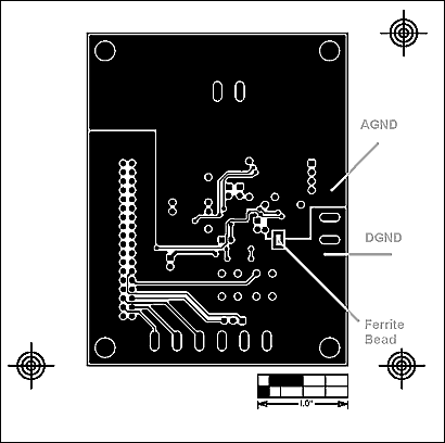 Figure 2. Separating analog and digital grounds.