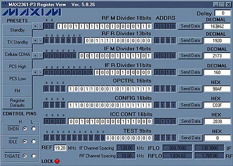 Figure 3. Interface software settings.