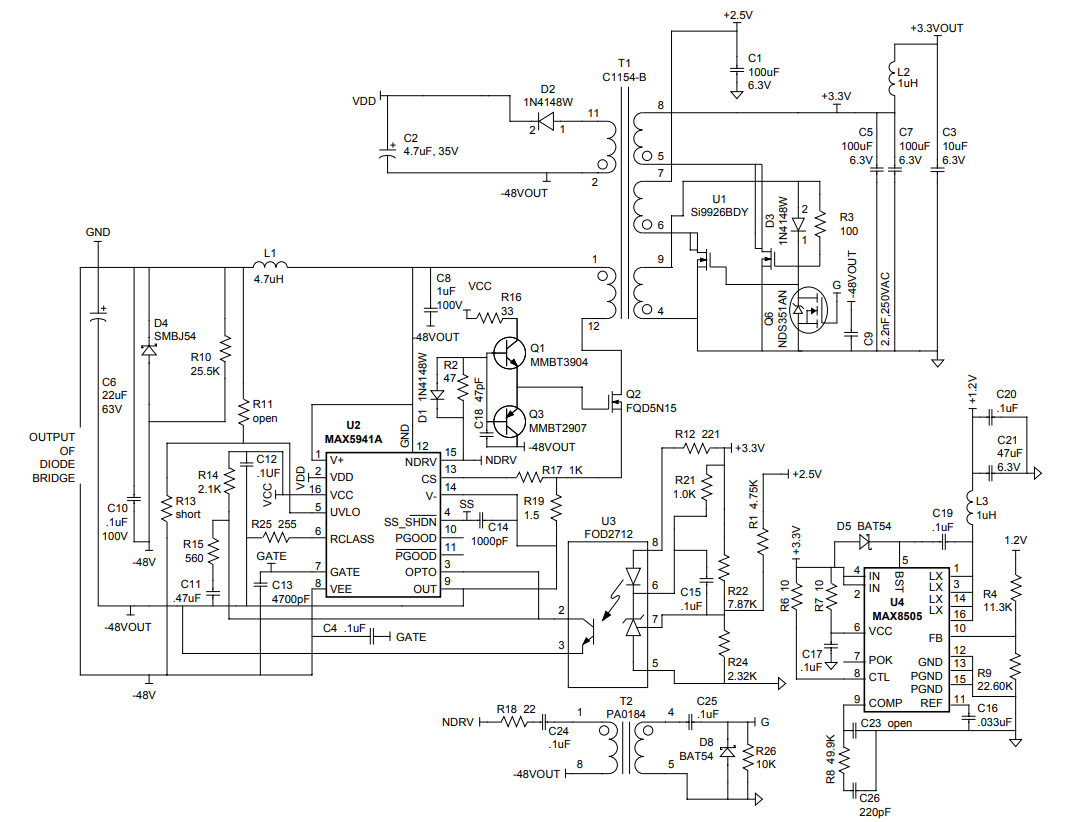 Figure 1. Schematic of power supply