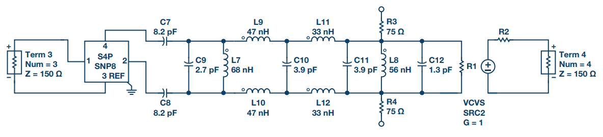 Figure 19. Differential band-pass filter.