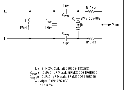 Figure 8. 210MHz high-band IF tank schematic.