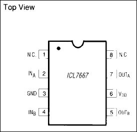 ICL7667: Pin Configuration