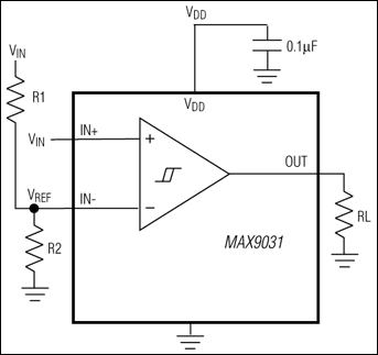 MAX9030, MAX9031, MAX9032, MAX9034: Typical Application Circuit