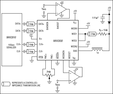 MAX3930, MAX3931, MAX3932: Typical Application Circuit