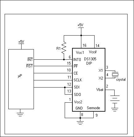 DS1305: Typical Operating Circuit