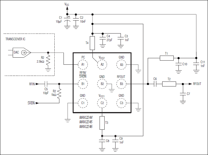 MAX2244, MAX2245, MAX2246: Typical Application Circuit