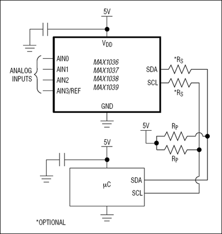 MAX1036, MAX1037, MAX1038, MAX1039: Typical Operating Circuit