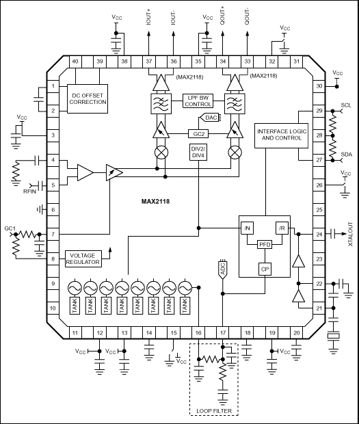 MAX2116, MAX2118: Typical Operating Circuit