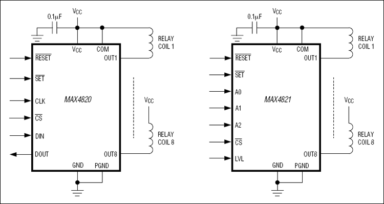 MAX4820, MAX4821: Typical Application Circuits