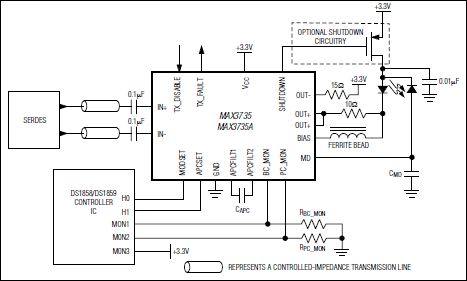MAX3735, MAX3735A: Typical Application Circuit
