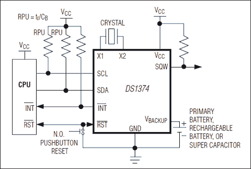DS1374, DS1374C, DS1374U: Typical Operating Circuit
