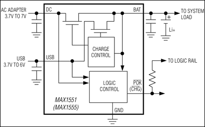 MAX1551, MAX1555: Typical Operating Circuit