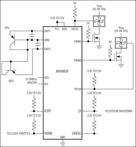 MAX6639: Typical Application Circuit