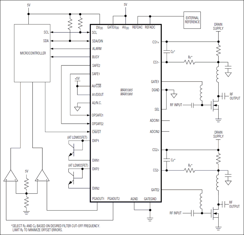 MAX1385, MAX1386: Typical Operating Circuit (I&sup2;C Mode)