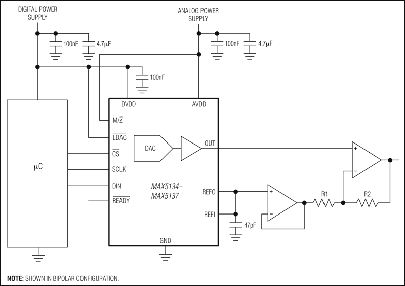 MAX5134, MAX5135, MAX5136, MAX5137: Typical Operating Circuit