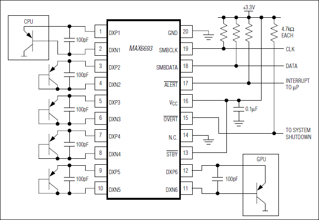 MAX6693: Typical Application Circuit