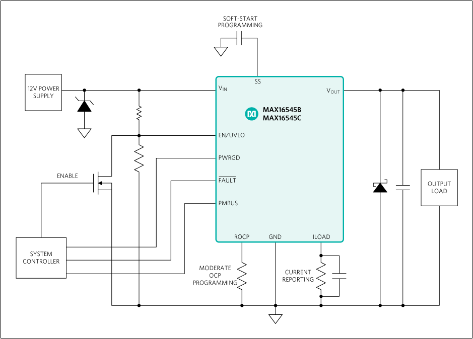 MAX16545B, MAX16545C: Basic Application Circuit