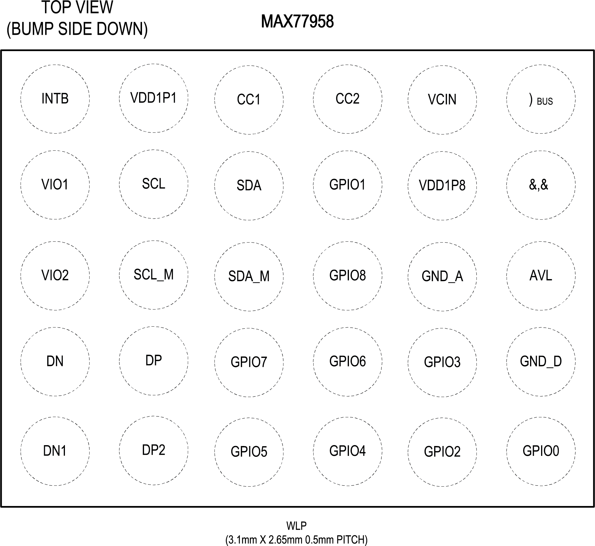 MAX77958 Pin Configuration