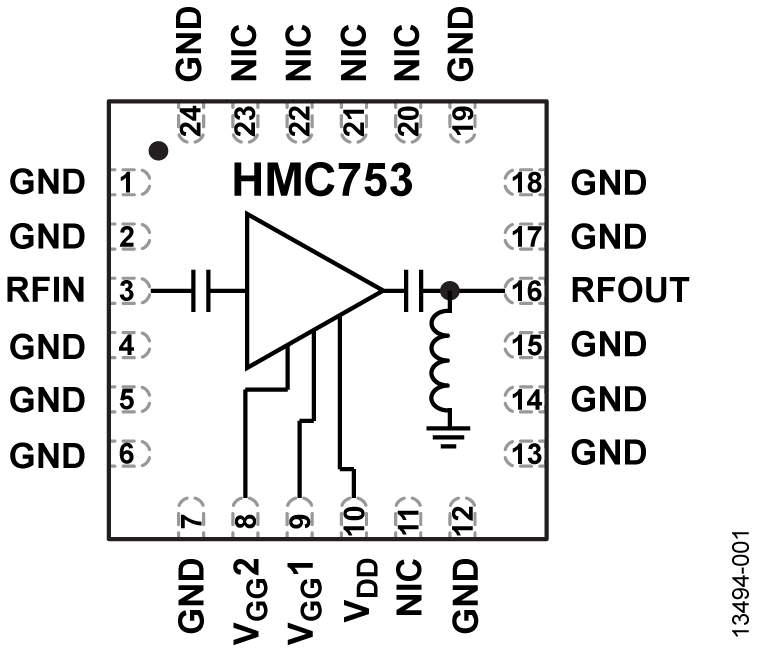HMC753 Functional Block Diagram