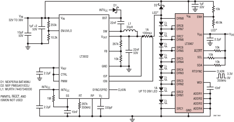 LT3967 Functional Block Diagram