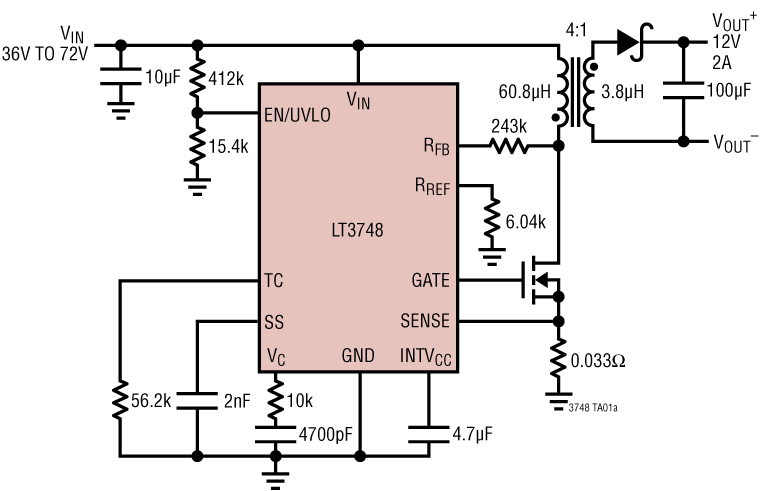 LT3748 Application Circuit
