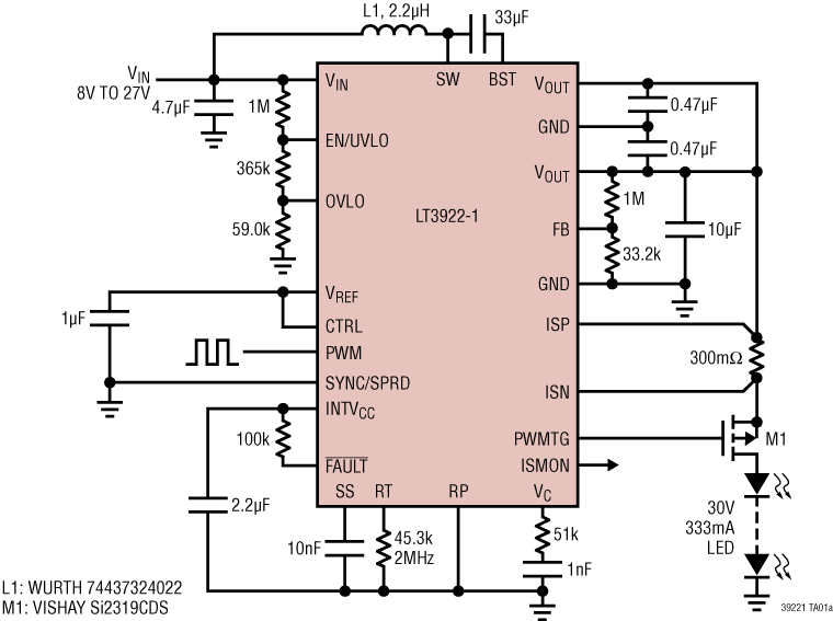 LT3922-1 Application Circuit