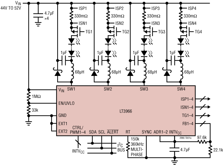 LT3966 Typical Application 