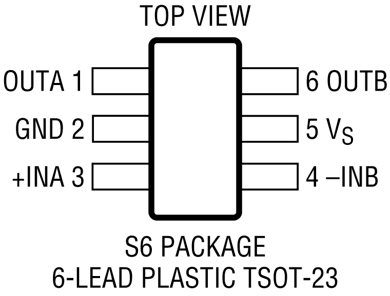 LT6700/6700HV Pin Configuration