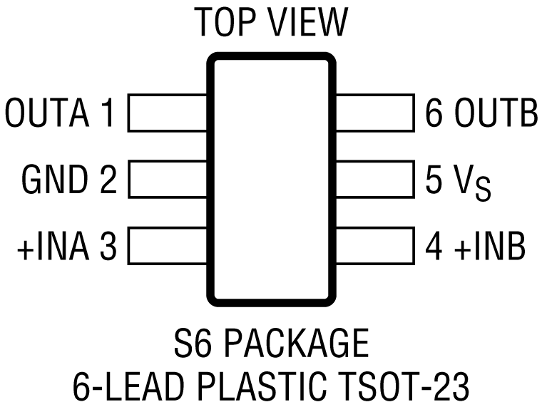 LT6700/6700HV Pin Configuration
