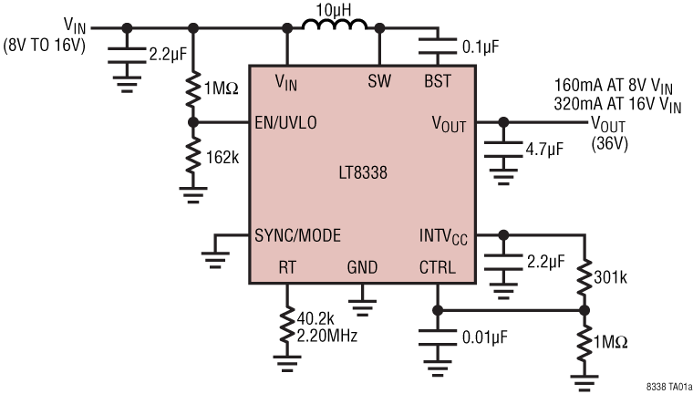 LT8338 Application Circuit
