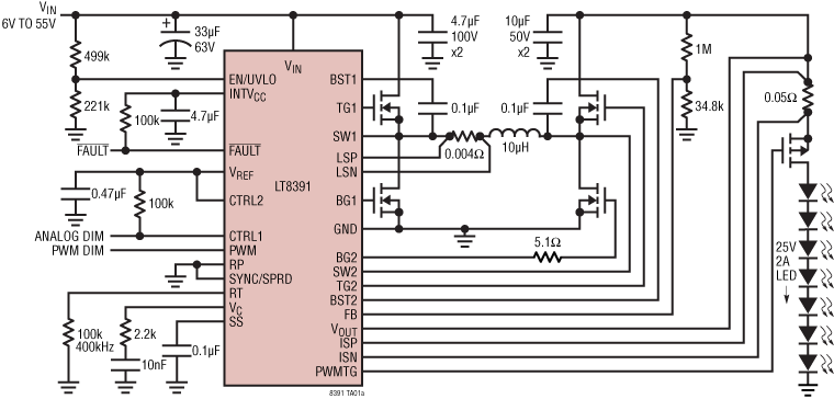 LT8391 Application Circuit