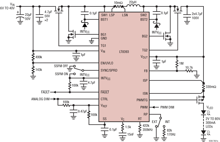 LT8393 Application Circuit