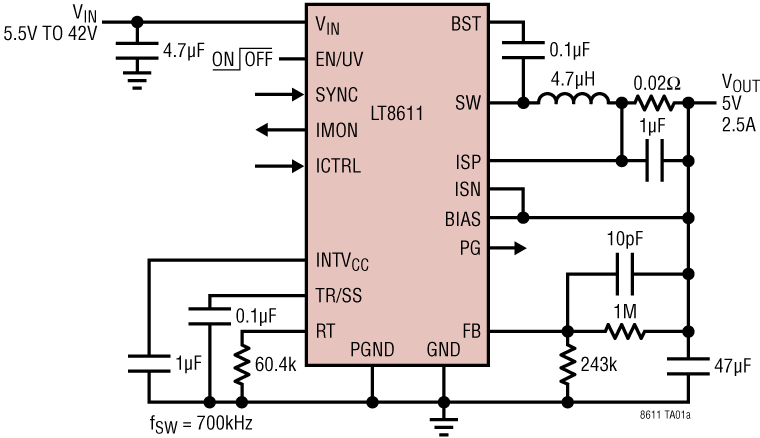 LT8611 Application Circuit